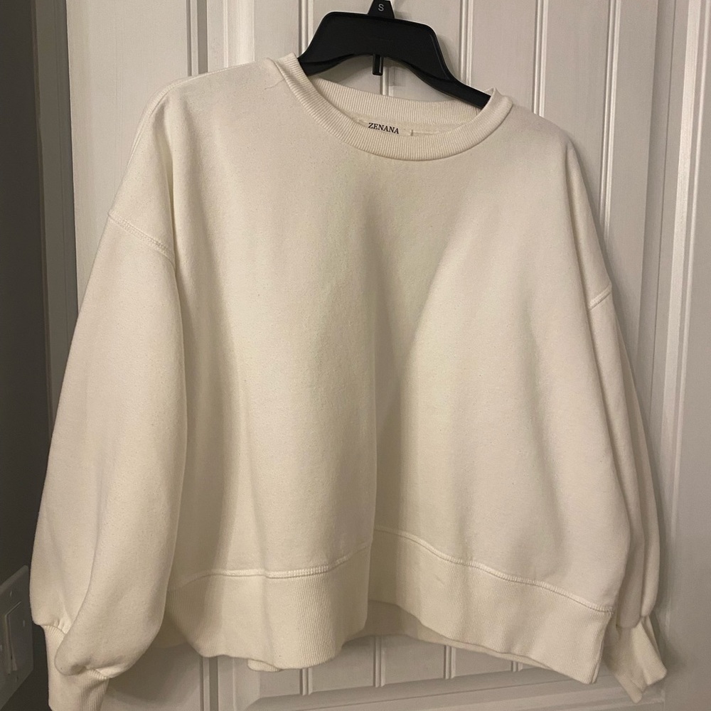 Zanana Cream cropped sweatshirt